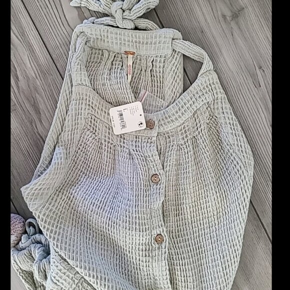 Off The Grid Jumpsuit Free People Jumpsuit Gray Jumper Cotton Jumper - Picture 9 of 9